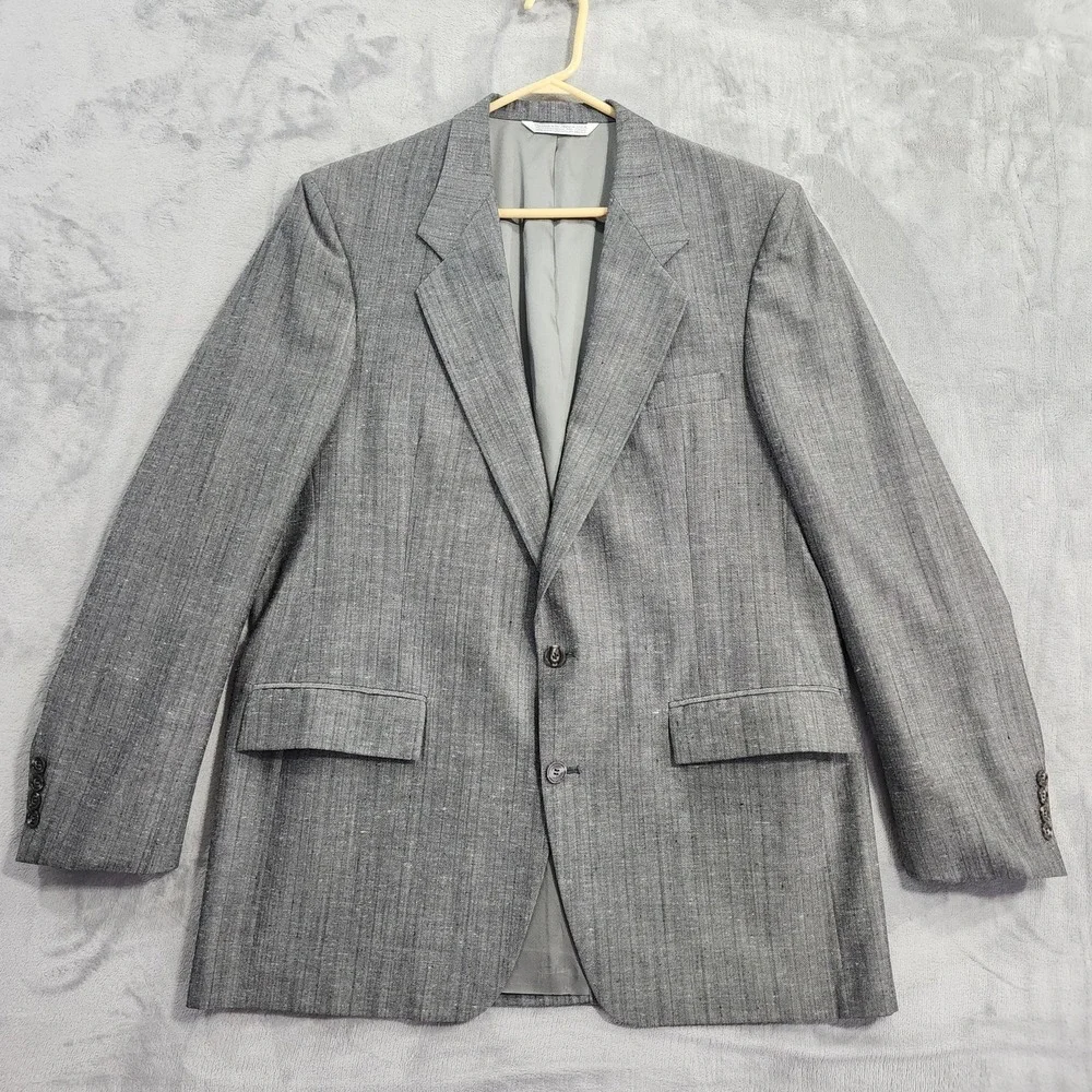 Vintage‎ Gordon Thomas Collectibles Sport Coat Mens 44 Gray Wool 2 Button Blazer